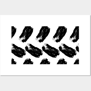 Black bold strokes on a white background Posters and Art
